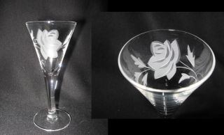 MARGARET ROSE UNKNOWN MAKER FROSTED ETCHED ROSE SHERRY (s)