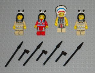 Indian Minifigures Lot People Guys Chief Western Lego Western Minifigs