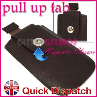 PU LEATHER MAGNETIC FLIP PHONE POUCH SOCK CASE COVER FOR VARIOUS