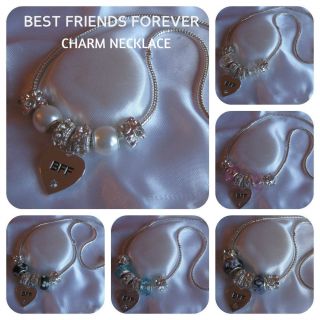 LADIES WOMENS CHARM NECKLACE BEST FRIENDS FOREVER 7 COLOURS GIFT BOX