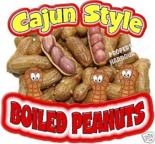 Cajun Style Boiled Peanuts Concession Cart Van Food Truck Vinyl Sign
