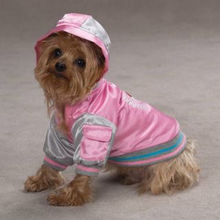 XXSMALL Pink Satin Dog Bomber Coat Dog Coat Chihuahua Poodle Tea Cup