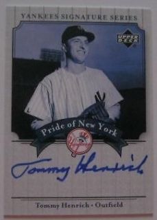 2003 YANKEES SIGNATURE TOMMY HENRICH SIGNED PRIDE OF NEW YORK AUTO