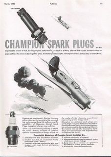 1943 Champion Spark Plug WW2 Navy Dive Bomber Jap Carrier Vintage