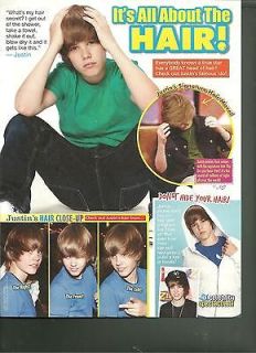 Justin Bieber, Full Page Clipping Pinup, Its All About the Hair