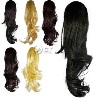 DZ88 New Style Long 15 Womens Wavy Half Head Curly Wig Hair Piece 6