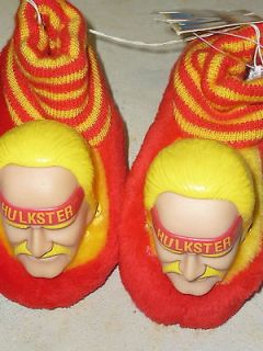 WWF Hulk Hogan Kids Booties Slippers Shoes w/action figure image face