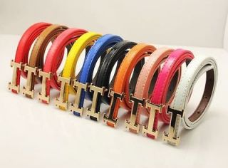 New Woman Accessory Faux Leather Alphabet H Buckle Lady Fashion