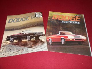 1984 DODGE 600 STANDARD SALES CATALOG & CONVERTIBLE BROCHURE, 2 For 1