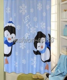 Penguin Animal Picture Design Bathroom Fabric Shower Curtain fs245