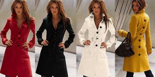 NEW Womens Long Coat Wool Cashmere Blend Trench Coat Outwear Long