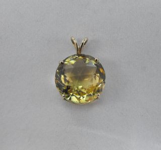 Handmade Double Wire Base Setting 14Kt 17.15mm Round Citrine Pendant