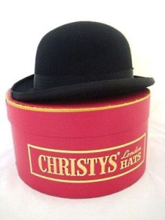 Christys Bowler Hat Black Wool Felt with Christys Box