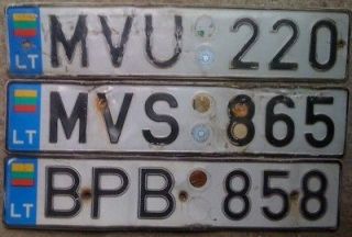 license PLATES Europe LITHUANIA with flagg roadkill