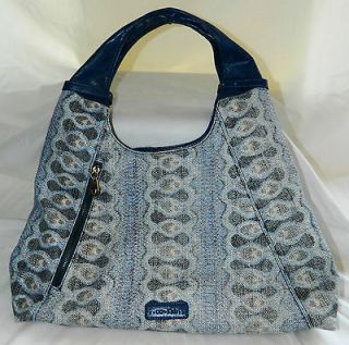 CHRISTOPHER KON CO LAB NWOT Large Studded Blue Hobo Bag w/Animal Print