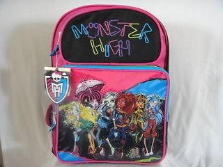 High Backpack Bookbag, Clawdeen, Draculara, Ghoulia, Cleo Frankie New
