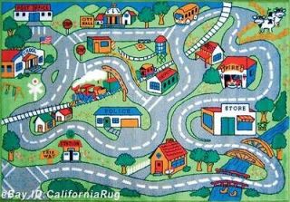 5x7 Rug Kids Play Road Map Street Country Driving Time Size 51
