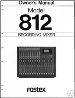 FOSTEX 812 MIXER OWNERS MANUAL ON CDR