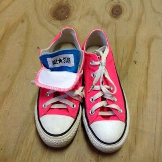 Converse All Stars Chuck Taylor HOT PINK double Tongue Blue Womens 5