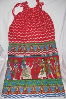 Egyptian Cotton Queen Casual Dress Red Cleopatra Large