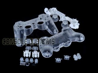 NEW PS3 CLEAR Controller Shell Replacement case housing transparent