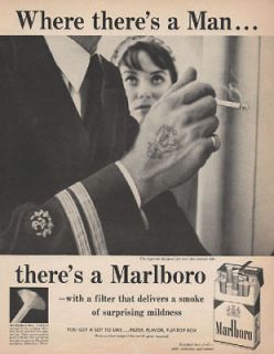 Marlboro Navy Uniform Man 1958 AD Marlboro Cigarettes Tobacco Smoking