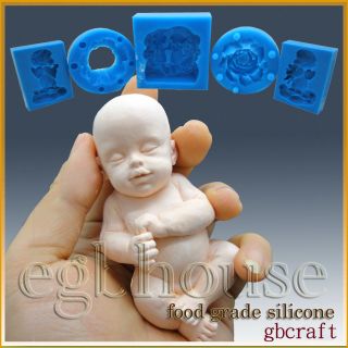 Silicone Soap/sugar/fon dant/chocolat Mold Sleeping Baby 