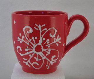STARBUCKS RED Barista COFFEE CUP 2003 Ceramiche Tuscany Italy White