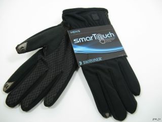 Mens Medium Winter Gloves SmarTouch Isotoner Black NWT Touchscreen