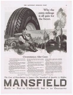 1926 VINTAGE AD   MANSFIELD TIRES 3 20