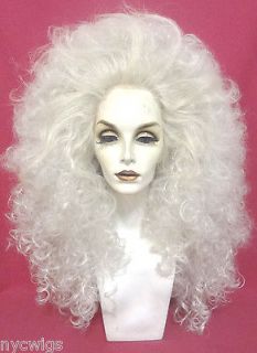 WHITE LACE FRONT WIG  SEXY LONG SNOW WHITE MISS CLAUS, LADY GAGA LOOK
