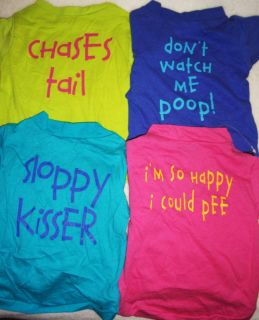 Dog Clothes T Shirt FUNNY PHRASES size XS S M