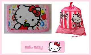 Hello Kitty Wallet purse / Draw String swimming room tidy gym school