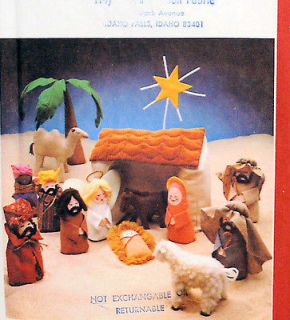 Vintage Felt Christmas Crèche Nativity Transfer Pattern UNCUT