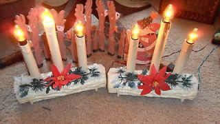 SETS OF VINTAGE ELECTRIC CHRISTMAS LOG & CANDLES ~ NICE VINTAGE