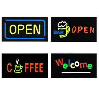 OPEN WELCOME BAR COFFEE Neon RGB LED Sign Animated Motion Cafe Salon