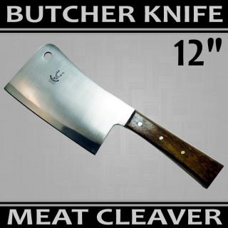 NEW HIGH QUALITY HEAVY DUTY MEAT CLEAVER PRO GRADE BUTCHER KNIFE BMT25