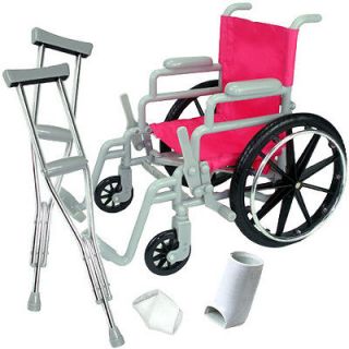 Doll Clothes Wheelchair+ Crutches+ Casts +Bandages Fit American Girl