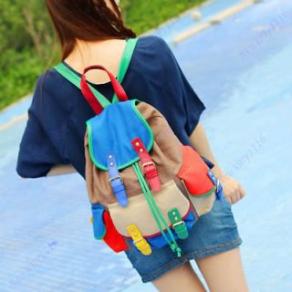 Colorful Collision Women Canvas Backpacks Climbing Shoulder Traveling