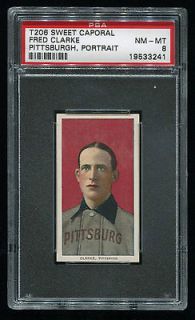 1909 11 T206 Sweet Caporal Fred Clarke Pittsburgh, Portrait 150 Sub