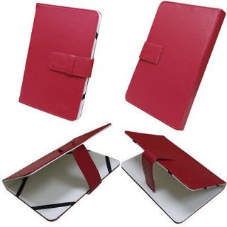 D2 Red Leather Pouch Case for 7 Coby Kyros MID7015 Internet Tablet
