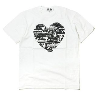 Comme des Garcons PLAY Crossover A Bathing APE Male Tee Black Heart (S