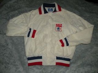 Vtg champion white satin 1984 olympics jacket coca cola red white