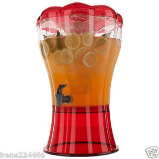 gal Buddeez Cold Beverage Unbreakable Dispenser Red w/Ice Cone BPA