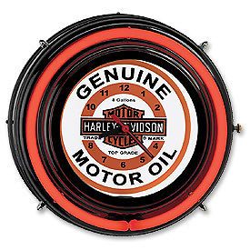 Harley Davidso n Motor Oil Neon Clock, HDL 10618