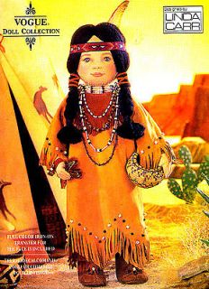 OOP 18” NATIVE AMERICAN INDIAN DOLL & CLOTHES SEWING PATTERN UC