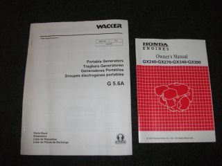 Wacker G 5.6A portable generators Parts manual