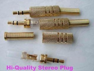 Pure copper GOLD PLATED 3.5mm 1/8 Stereo Audio Jack Plug Connector