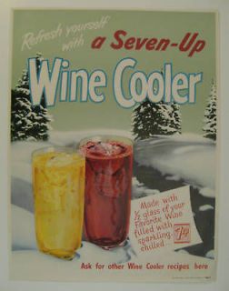  Up 7 Up soft drink ginger ale sign 60s wine cooler soda recipies