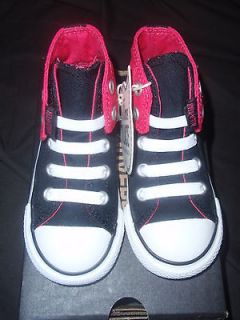 Converse CT Toddler Girl Hi Top Easy Slip Black Pink Shoes Size 6 7 8
